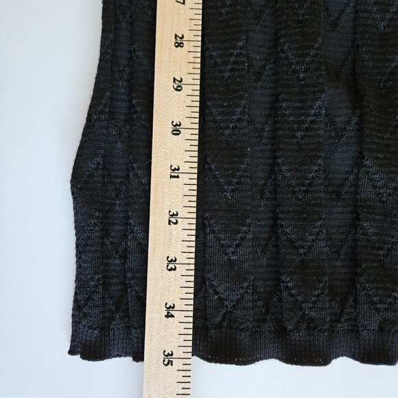 M Missoni Wool Blend Dress 40/S Black Signature Pattern LS V Neck Bar Clasp Midi - Picture 13 of 16
